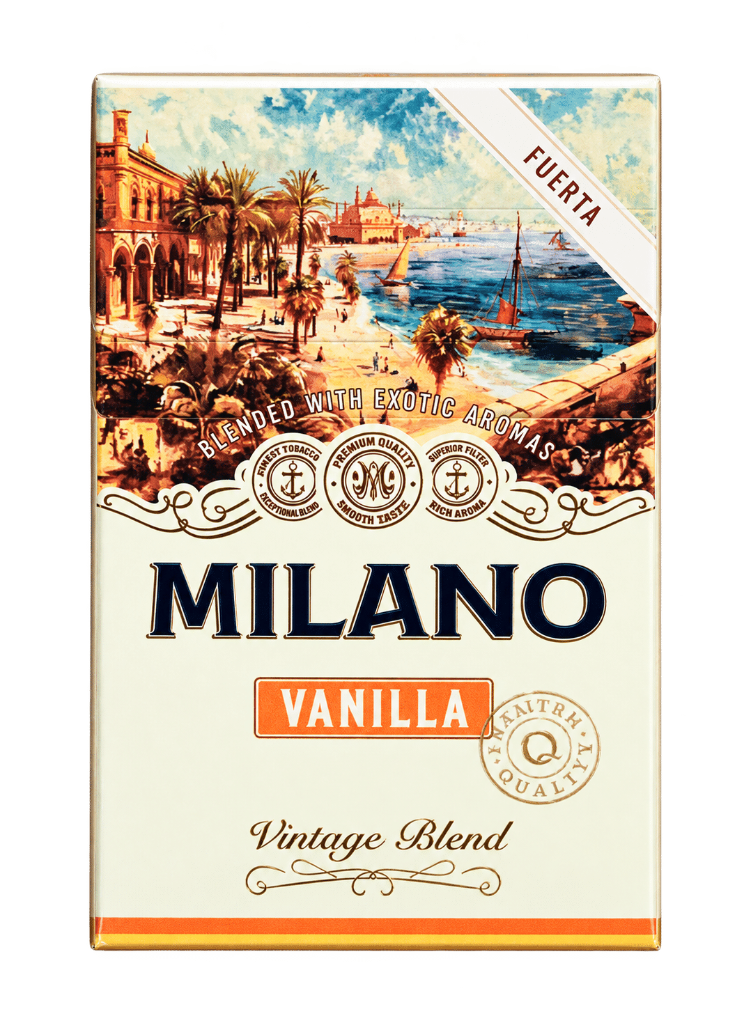 Milano Vanilla Vintage Blend Fuerta Sigara 1 Milano Vanilla Vintage Blend Fuerta sigara paketinin ön yüzü