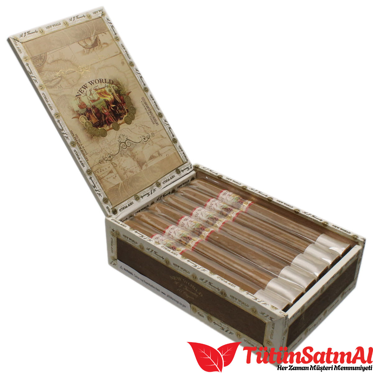 AJ Fernandez New World Connecticut Churchill 10’lu Ahşap Kutu 1 AJ Fernandez New World Connecticut Churchill 10’lu Ahşap Kutu ürün görseli