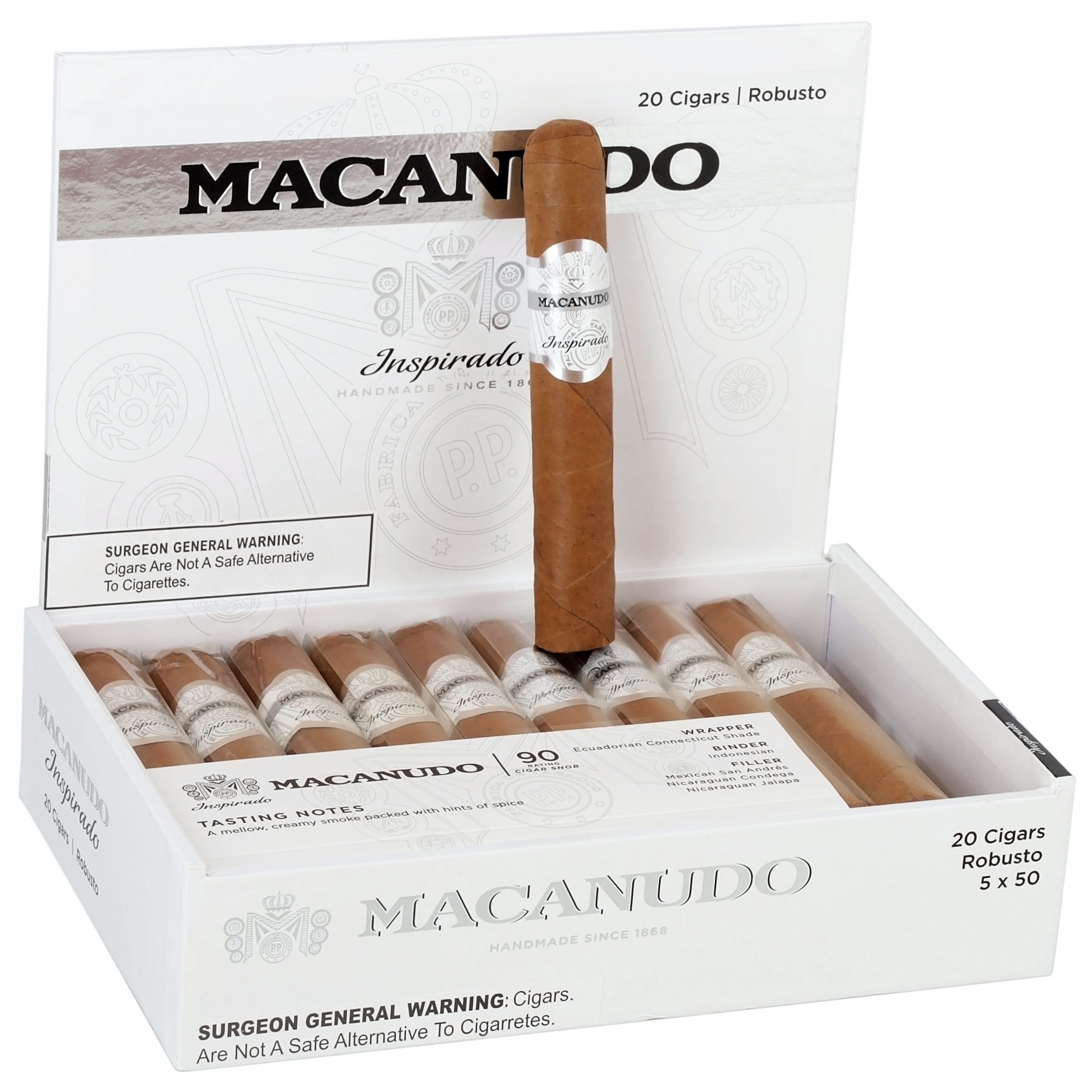 Macanudo Inspirado White Robusto Puro – 20'li Kutu 1 Macanudo Inspirado White Robusto Puro – 20’li Kutu ürün görseli
