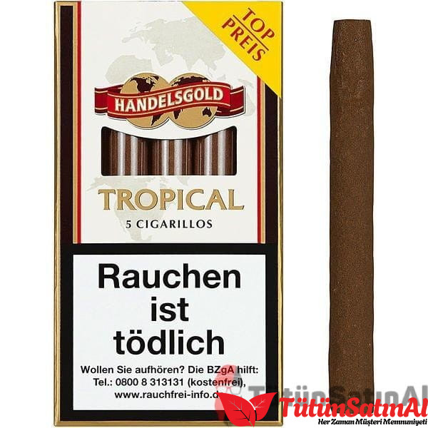 Handelsgold Tropical - Hindistan Cevizi aromalı 5'li Sigarillo 1 Handelsgold Tropical – Hindistan Cevizi aromalı 5’li Sigarillo ürün görseli