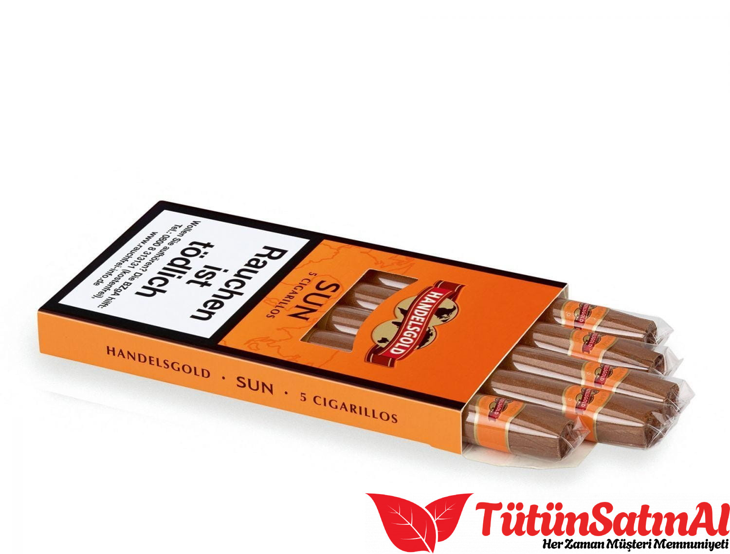 Handelsgold Sun - Portakal aromalı 5'li Sigarillo 1 Handelsgold Sun – Portakal aromalı 5’li Sigarillo ürün görseli