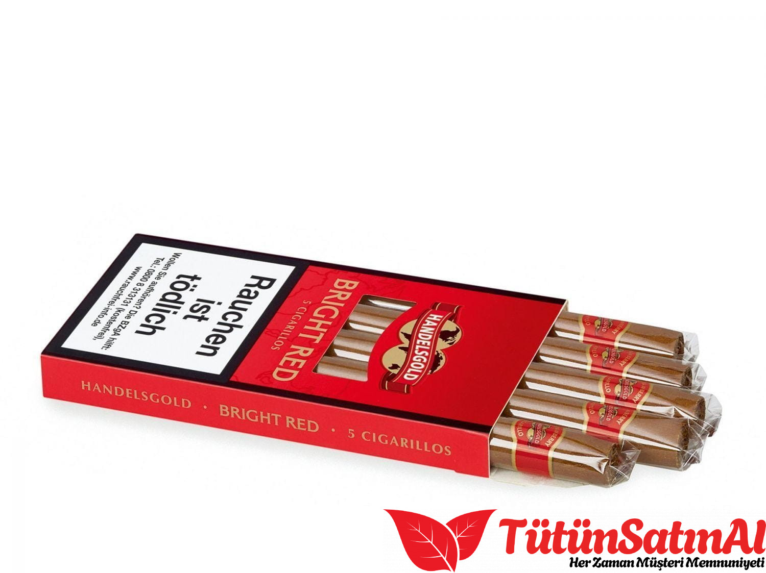 Handelsgold Bright Red - Çilek aromalı 5'li Sigarillo 1 Handelsgold Bright Red – Çilek aromalı 5’li Sigarillo ürün görseli